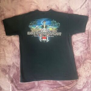 VTG 2002 Biketoberfest Daytona‎ Beach Florida Smileys T Shirt Large Skull Biker